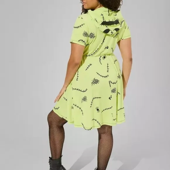 Torrid Disney The Nightmare Before Christmas Oogie Boogie Mini Hooded Dress NWT - Picture 3 of 11